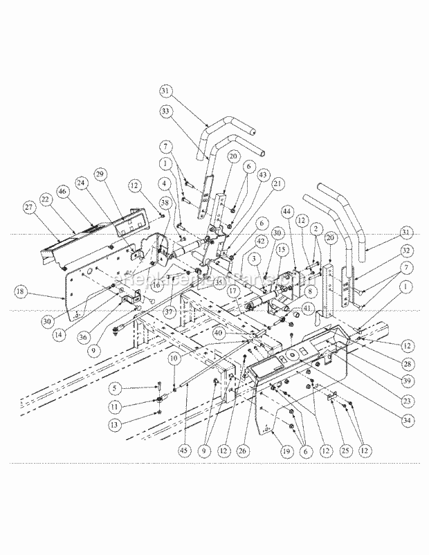 Control Assembly Diagram and Parts List for M60-KW 53AB5GFX750 Cub Cadet Sprayer